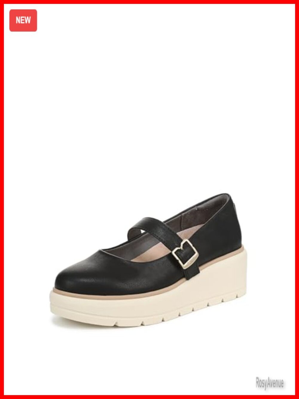 Faux Leather Mary Jane Platform Flats Cushioned Arch Support